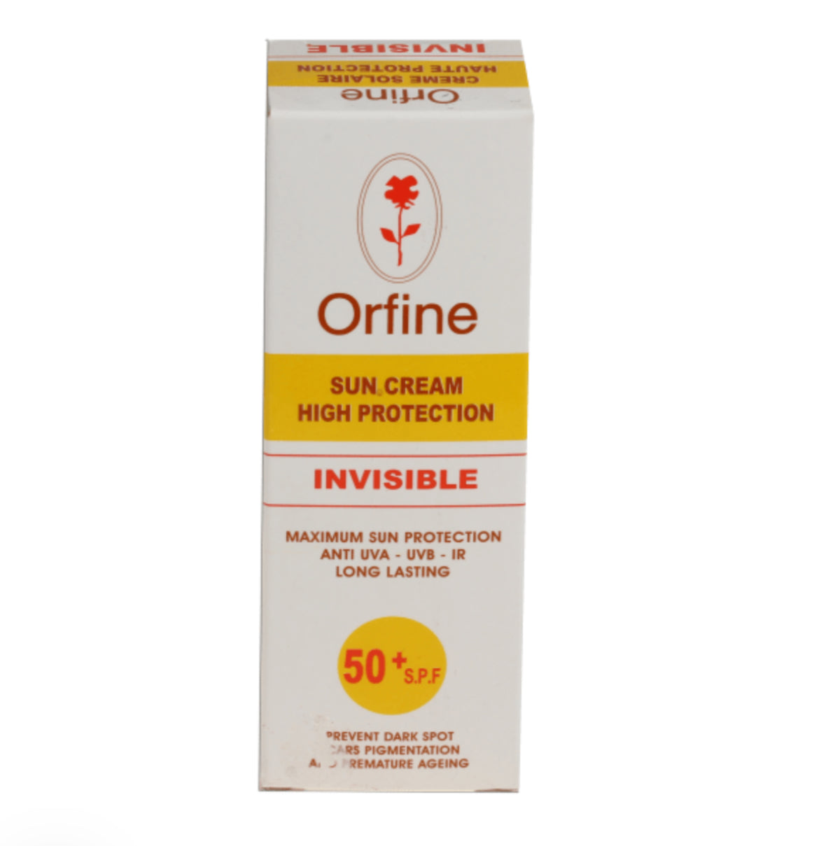 Orfine CREME SOLAIRE
HAUTE PROTECTION
INVISIBLE 50+ SPF 50ml