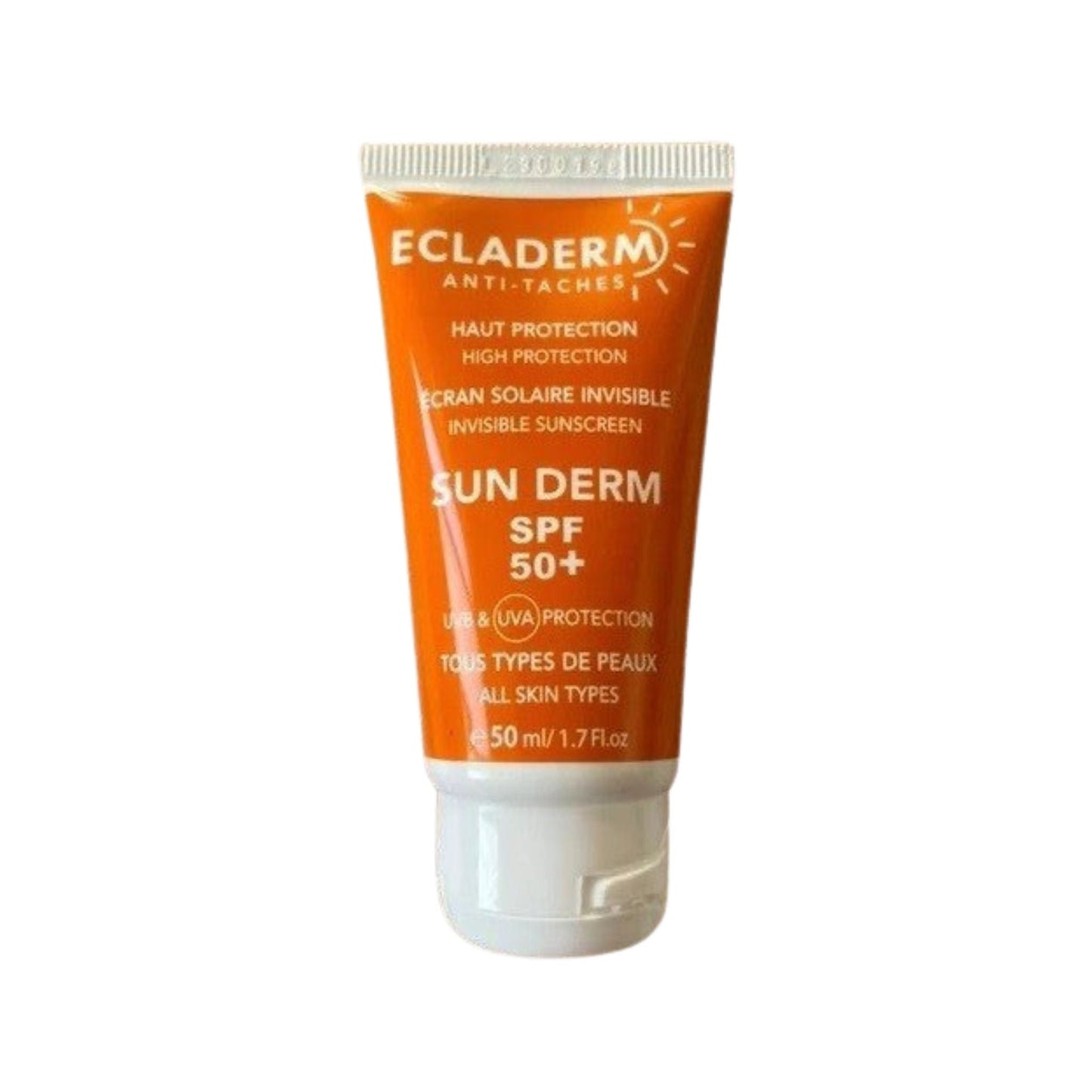 ECLADERM SUN DERM ECRAN SOLAIRE INVISIBLE SPF 50+ TOUS TYPES DE PEAUX 50 ML